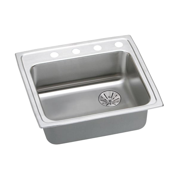 Elkay Lustertone Stainless Steel 22 X 19-1/2 X 6-1/2 Single Bowl Top Mount Ada Sink With Perfect Drain LRADQ221965RPD3 - main